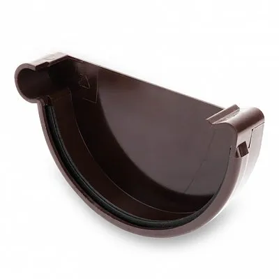 Заглушка левая ПВХ, 124(110)/80 мм, цвет Темно-коричневый, Galeco