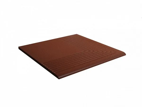 Ступень плоская угловая 300x300x11мм, Natural Rosa Duro, Paradyz, изобр. 1