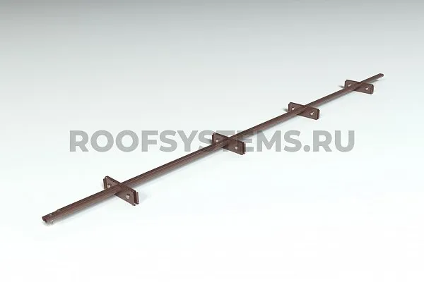 Комплект снегозадержания Prestige ZN , 3м., Single для фальцевой кровли, (состав:4 опоры, труба, комплект крепления), коричневый шоколад, Roofsystems , изобр. 1