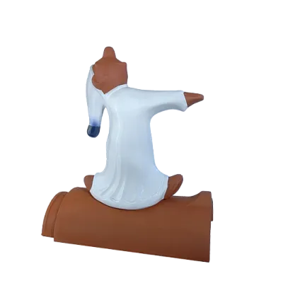 Декоративный элемент на кровлю Лунатик маленький, белый, глазурь, Purr-Keramik