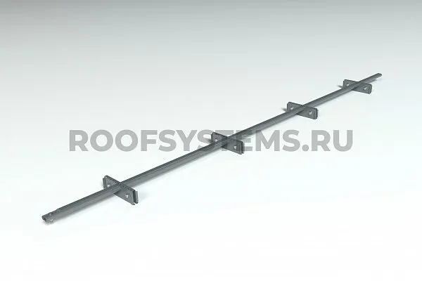Комплект снегозадержания Prestige ZN , 3м., Single для фальцевой кровли, (состав:4 опоры, труба, комплект крепления), серый графит, Roofsystems , изобр. 1