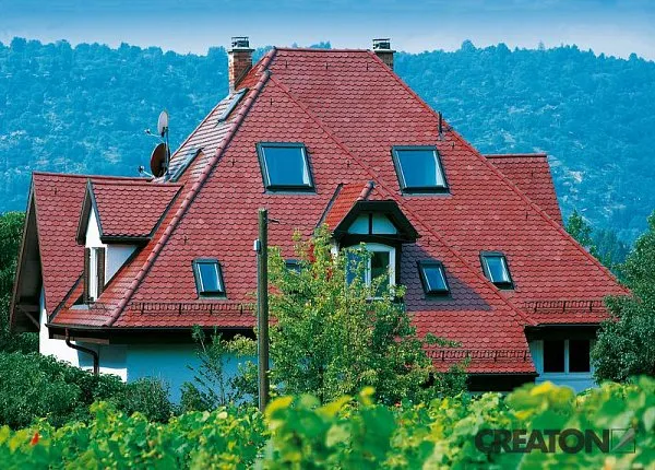 Керамическая черепица Creaton Biber Klassik Finesse, цвет Красный, изобр. 9