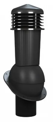 Вентиляционный выход WiroVent EVO (Braas Таунус) изолированный 125мм, Чёрный, Wirplast