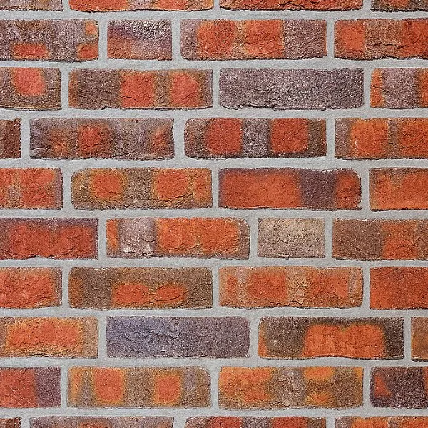Клинкерная облицовочная плитка WASSERSTRICH Огненно-пестрый (buntgeflammt) ручн.форм. (handform) 240x14x71 мм, Röben, изобр. 1